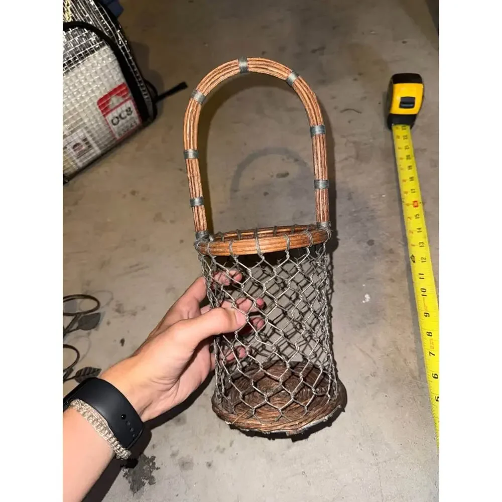Vintage 1970s Wine Bottle Basket Caddy Holder